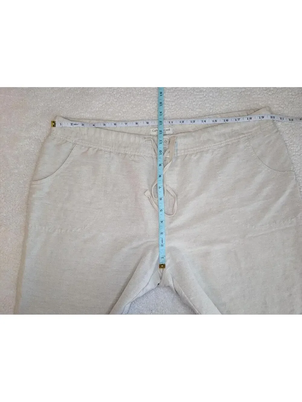 Coldwater Creek Womens Beige Linen Blend Pants Size 18 Relaxed Straight Leg - Picture 9 of 9